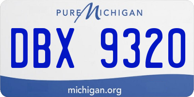 MI license plate DBX9320