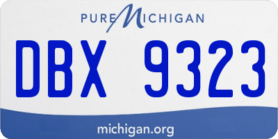 MI license plate DBX9323