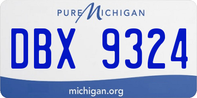 MI license plate DBX9324
