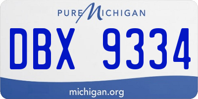 MI license plate DBX9334