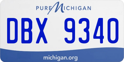 MI license plate DBX9340