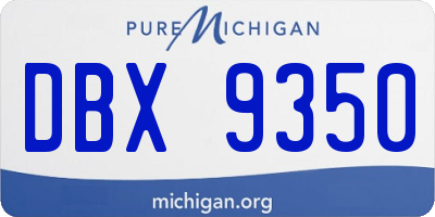 MI license plate DBX9350