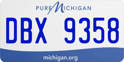 MI license plate DBX9358