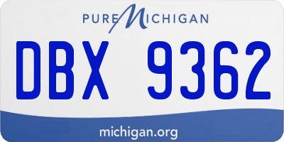 MI license plate DBX9362