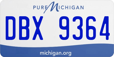 MI license plate DBX9364