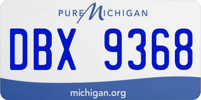 MI license plate DBX9368
