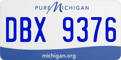 MI license plate DBX9376