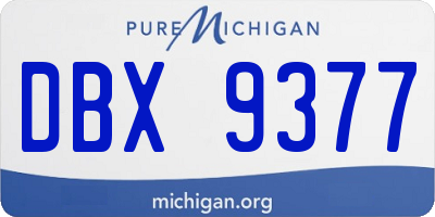 MI license plate DBX9377