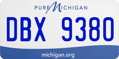 MI license plate DBX9380