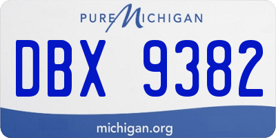 MI license plate DBX9382