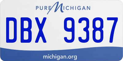 MI license plate DBX9387