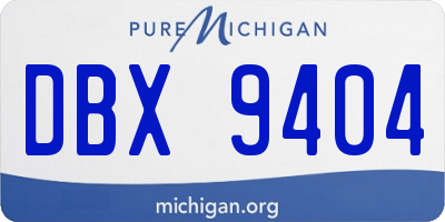 MI license plate DBX9404