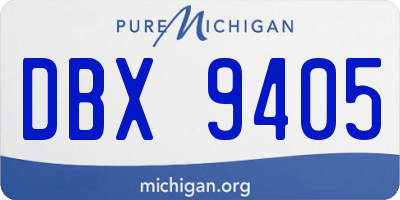MI license plate DBX9405