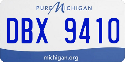 MI license plate DBX9410