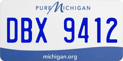MI license plate DBX9412
