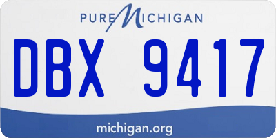 MI license plate DBX9417