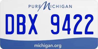 MI license plate DBX9422