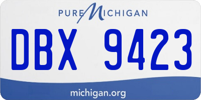MI license plate DBX9423