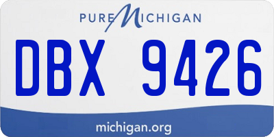 MI license plate DBX9426