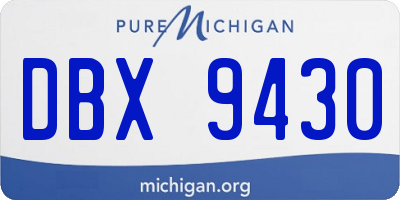 MI license plate DBX9430