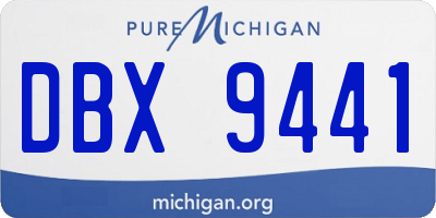MI license plate DBX9441