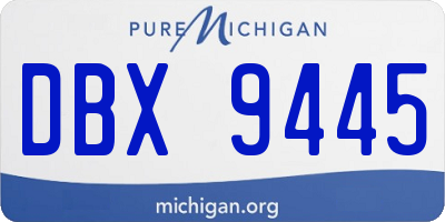 MI license plate DBX9445