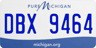 MI license plate DBX9464