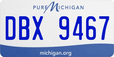 MI license plate DBX9467