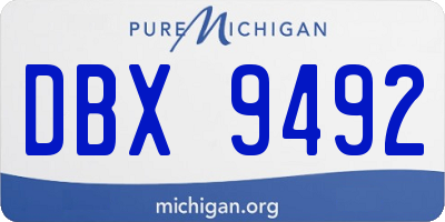 MI license plate DBX9492