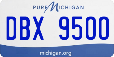 MI license plate DBX9500