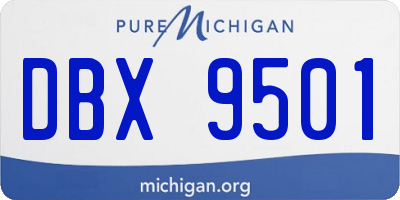MI license plate DBX9501