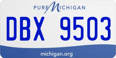 MI license plate DBX9503