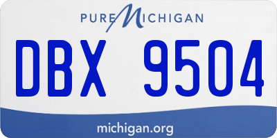 MI license plate DBX9504