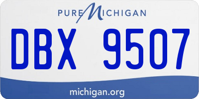 MI license plate DBX9507