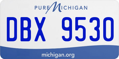 MI license plate DBX9530