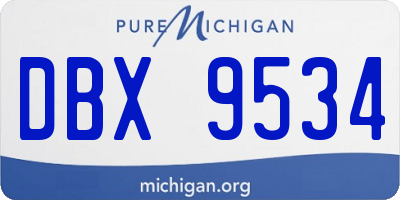 MI license plate DBX9534