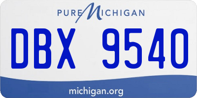 MI license plate DBX9540