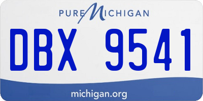 MI license plate DBX9541