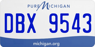 MI license plate DBX9543