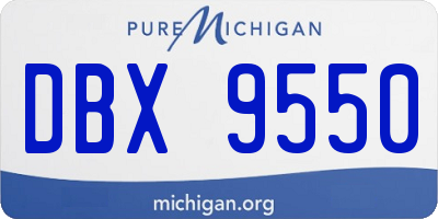 MI license plate DBX9550