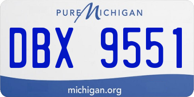 MI license plate DBX9551