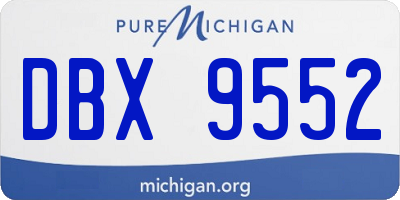 MI license plate DBX9552