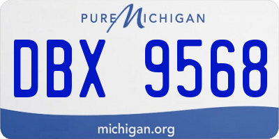 MI license plate DBX9568