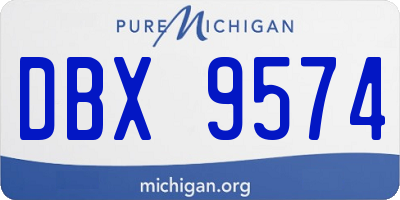 MI license plate DBX9574