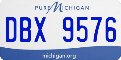 MI license plate DBX9576