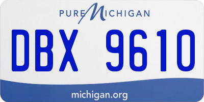 MI license plate DBX9610