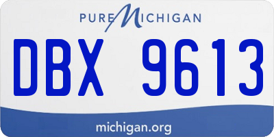 MI license plate DBX9613