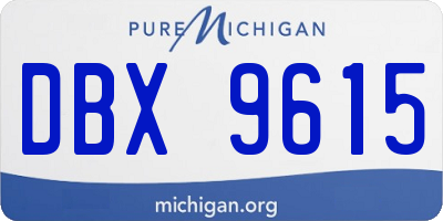 MI license plate DBX9615