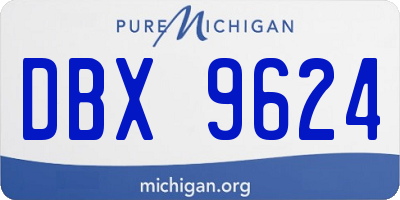 MI license plate DBX9624
