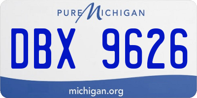 MI license plate DBX9626
